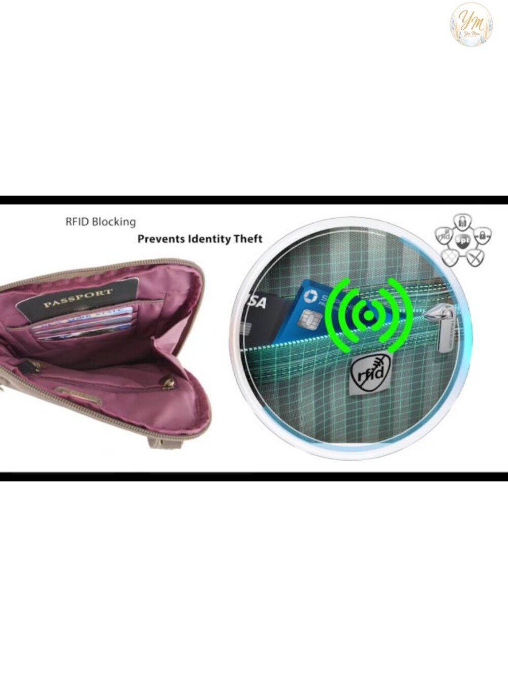 Anti-Theft Quilted Slim Pouch Crossbody with RFID Blocking Slash Resistant Nylon - Picture 6 of 6